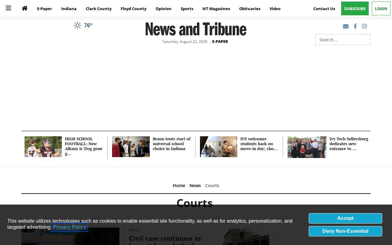 News and Tribune Clark County court news and disposition coverage