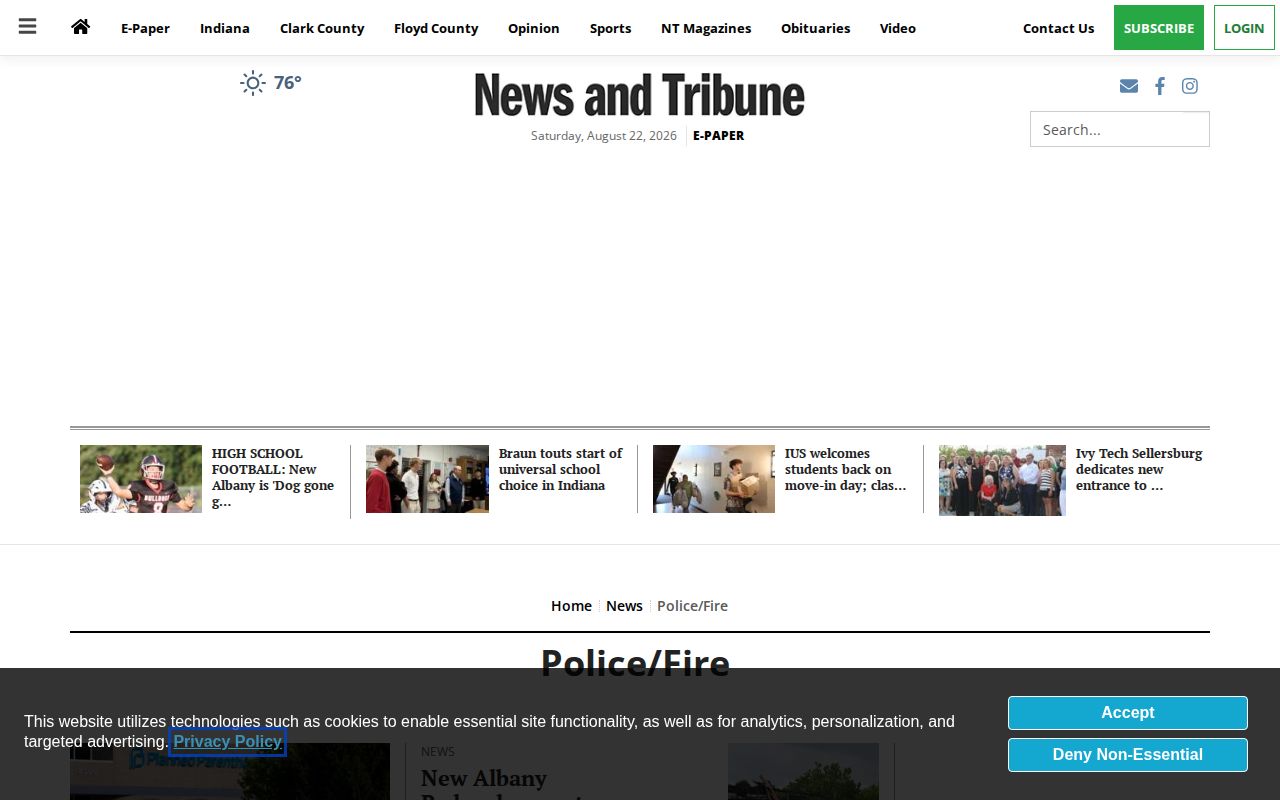 News and Tribune Clark County police and fire news section