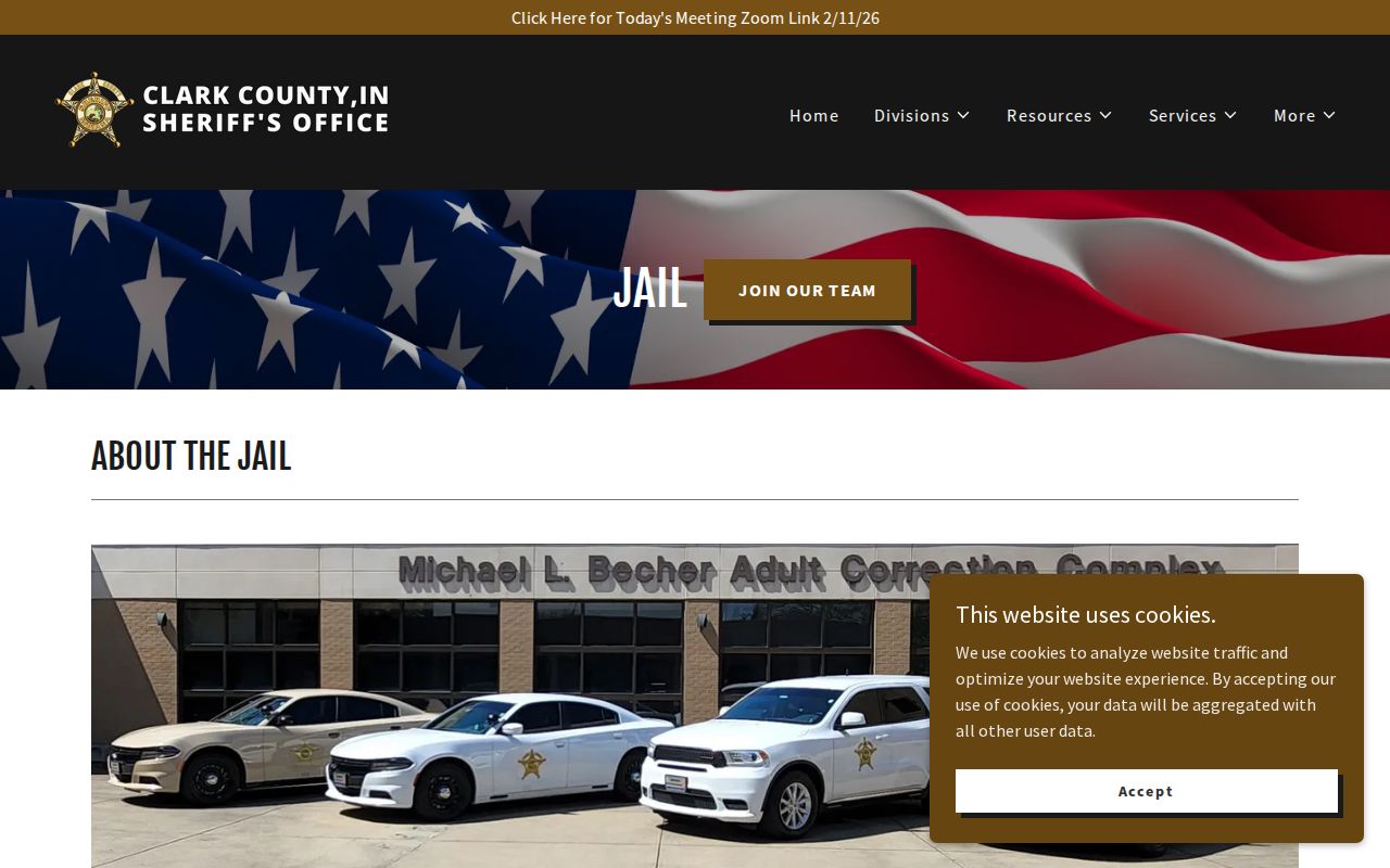 Official Michael L. Becher Adult Correctional Complex jail information page