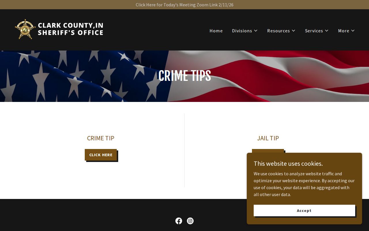 Clark County Sheriff Crime Tips page for wanted-person information